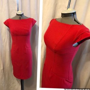 Adrianna Papell Red Midi Sheath Dress